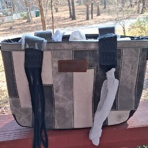 Stylish Black and Cream Tote Bag